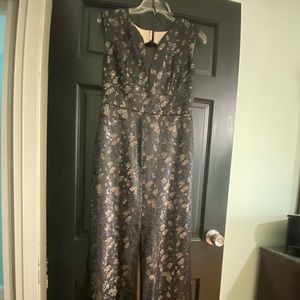 Betsy & Adam size 6 black sequin gown.